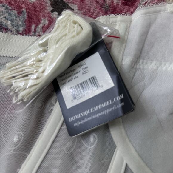 NWT Dominique Lace Corset Bra Sz 40D Coquette Festival Fairy Lace Trim Longline - Picture 8 of 13